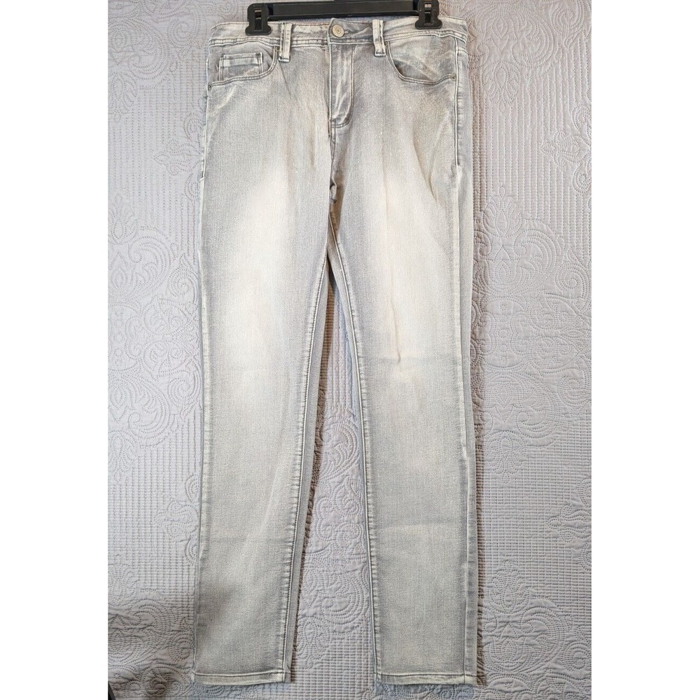 Indigo Wisdom Jeans Men's 30x32 Gray Solid Denim Stretch Casual Straight Outdoor